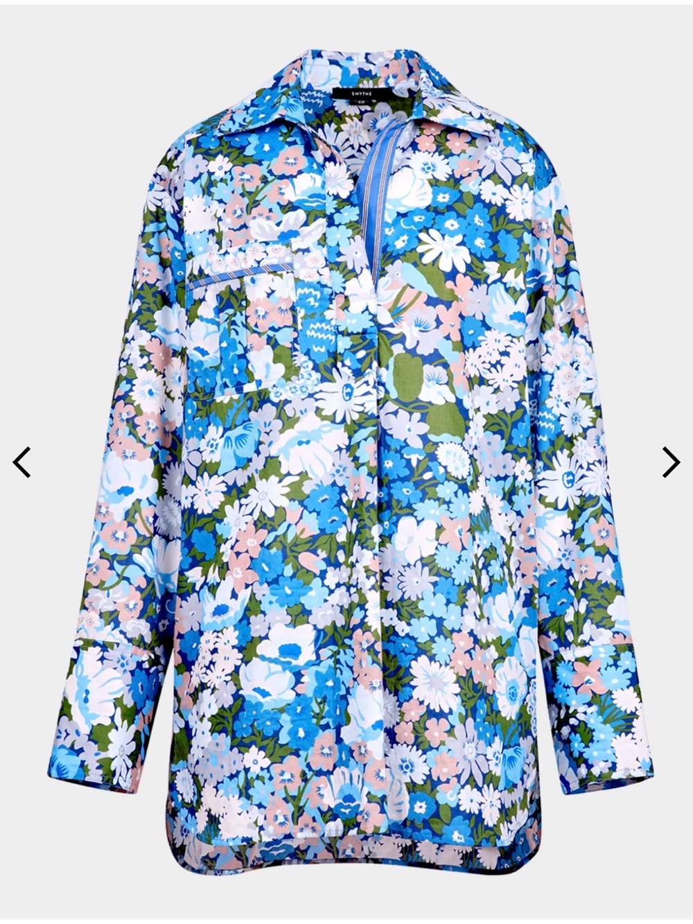 Smythe Over the Head Mini Shirtdress (Blue Liberty) XS